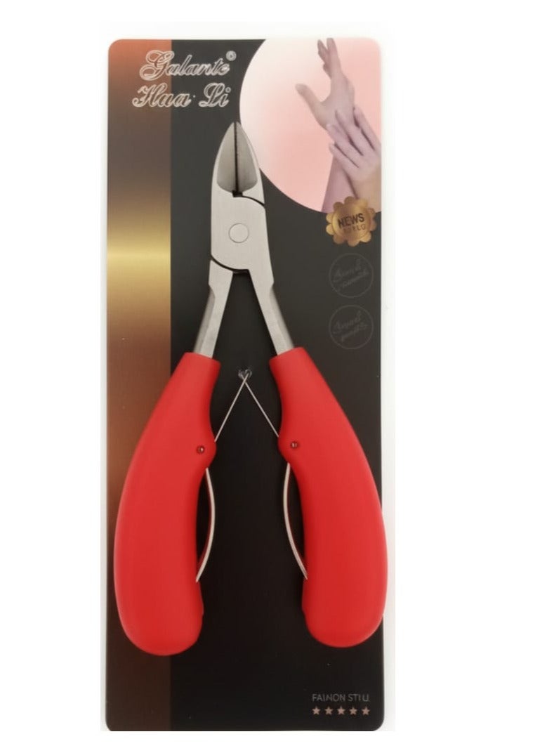 Cuticle Nipper Nail Clipper Scissor Dead Skin Remover RED