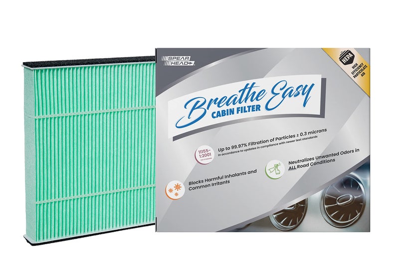 Spearhead HEPA Breathe Easy Cabin Filter Up to 9997 Filtration of 03 Micron Particles wNo Airflow Reduction BE285H