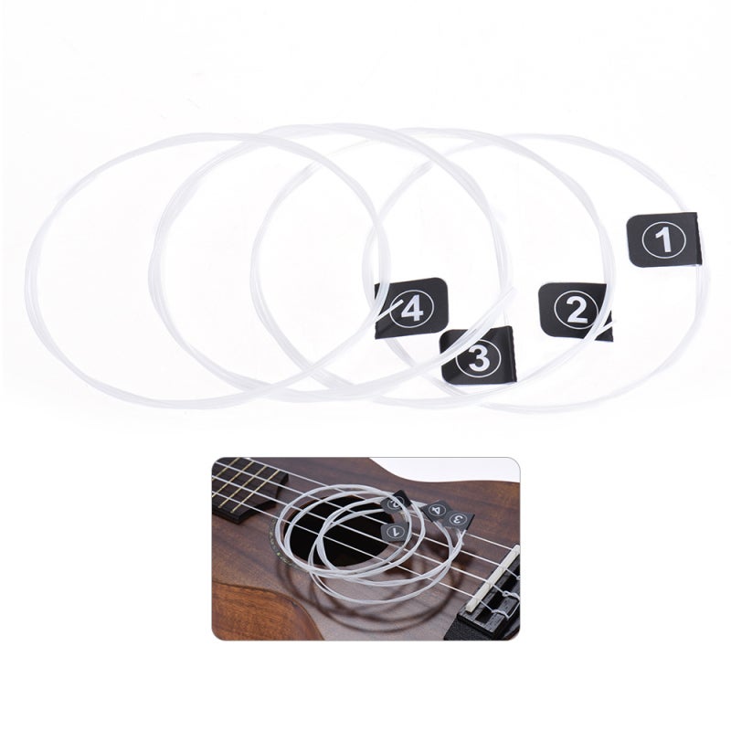 Ukulele Strings: 4-Piece Carbon Fiber Coated Set, Hard Tension, Durable Nylon Polyester Core - Smooth Comfortable Feel, Clear Bright Tone for Beginner And Professional Ukulele String Replacement - Image 3
