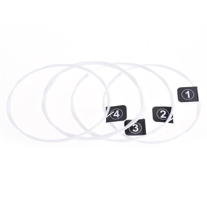 Ukulele Strings: 4-Piece Carbon Fiber Coated Set, Hard Tension, Durable Nylon Polyester Core - Smooth Comfortable Feel, Clear Bright Tone for Beginner And Professional Ukulele String Replacement - Image 1