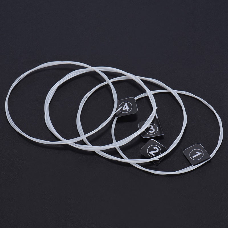 Ukulele Strings: 4-Piece Carbon Fiber Coated Set, Hard Tension, Durable Nylon Polyester Core - Smooth Comfortable Feel, Clear Bright Tone for Beginner And Professional Ukulele String Replacement - Image 2