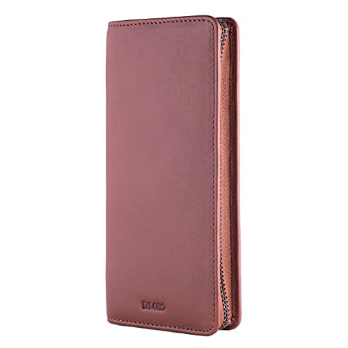DiLoro Leather Zippered Triple or Quad Pen Case Pencil Pouch Holder for Three or Four Fountain Ballpoint Rollerball Pens or Glasses (Nappa Bugatti) - Image 3