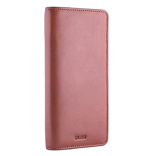 DiLoro Leather Zippered Triple or Quad Pen Case Pencil Pouch Holder for Three or Four Fountain Ballpoint Rollerball Pens or Glasses (Nappa Bugatti) - Image 2