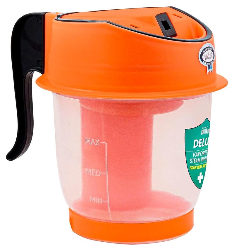 Crescent Vaporizer for Cold with Double Protection Wall, Vaporizer Steamer for Cough and Cold, Facial Care, Face Steamer for Facial; Separate Water Storage Jar, Detachable, Easy Clean, Durable, Color: Orange Pack of 1 - Image 1