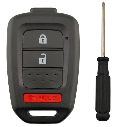 AYGUCEKE Cutting Not Required Replacement Key Fob Cover Case fit for Honda Civic Accord Crosstour CRV HRV Key Fob Shell 3 Button - Image 1