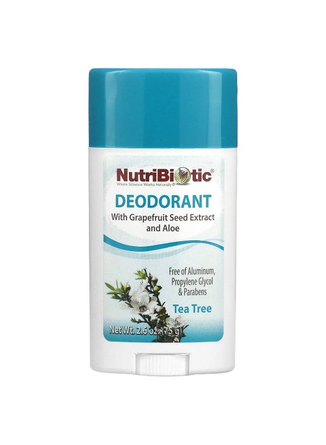 NutriBiotic, Deodorant, Tea Tree, 2.6 oz (75 g) (Packaging may vary) - Image 1