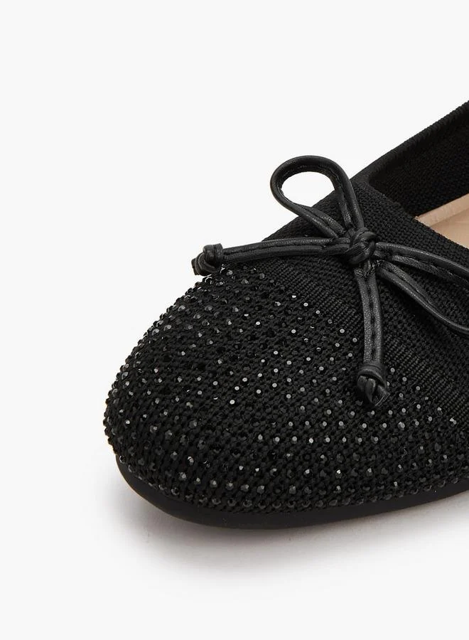 Le Confort BLACK Women Embellished Bow Accent Ballerina Shoes for Women | Best Price UAE