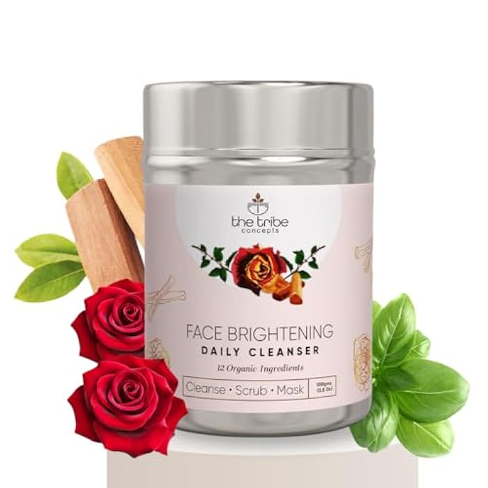 The Tribe Concepts Face Brightening Daily Cleanser, 3-in-1 Cleanser, Scrub & Mask for Instant Glow, Tan & Blackhead Removal – 100g - Image 1