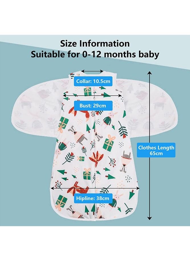 Bebiland Baby Swaddle Wrap with Zipper and Adjustable Wings 100% Breathable Cotton Sleep Sack for 0-12 Months Newborn Baby  - Image 2