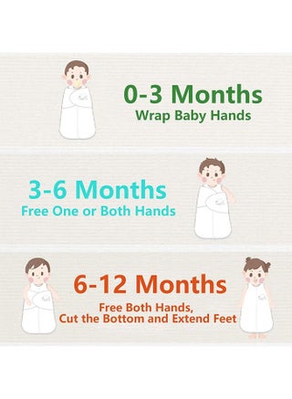 لفافة قماط قطنية جيدة التهوية بنسبة 100% مع اجنحة قابلة للتعديل لحديثي الولادة من الجنسين حتى 0-12 اشهر - view 5