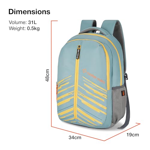 Nasher Miles Geography 4 Compartment Laptop Backpack 31 Liters Polyester with Raincover| Front Organiser Ideal for College, School Bags for Boys & Girls (Green) - Image 5