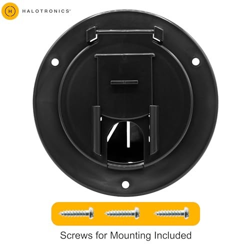 Halotronics RV 5-inch Round Electric Cable Hatch for 30 and 50 Amp Cords (Black) - Image 4
