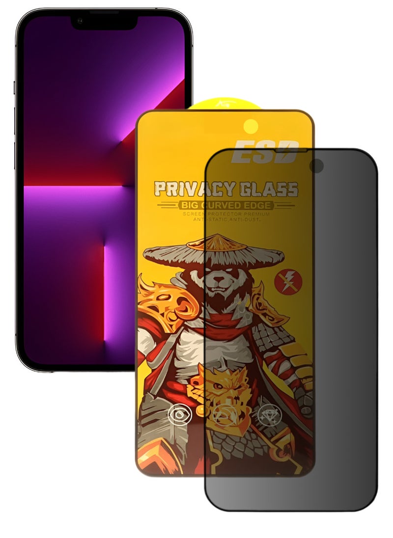 ESD Tempered Dustproof Privacy Glass Screen Protector Compatible For iPhone 13 Pro Max - Image 1