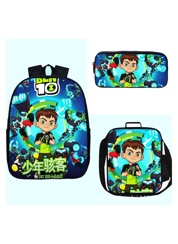 Generic Hot-selling teenager hacke schoolbag ben10 primary and secondary school students backpacks saddle bag pen bag three-piece set new,2- satchel  - Image 1