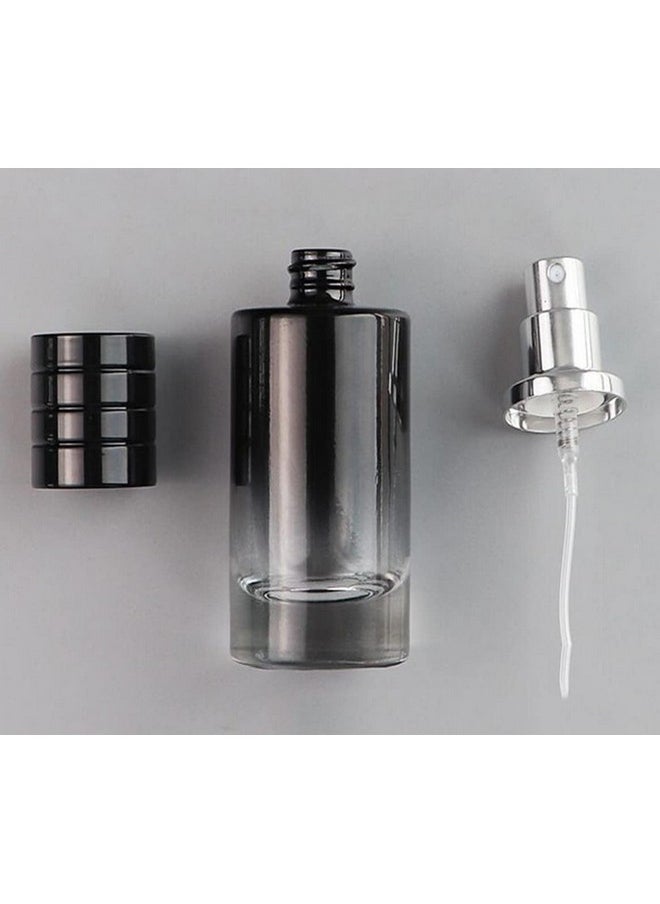 CTKcom - 30Ml Glass Perfume Bottles Empty Gradient Black Spray Perfume Bottles With Black Screw Lid Refillable Portable Empty Square Perfume Atomizer Vials Refillable Cosmetic Containers For Perfume Essential - Image 1