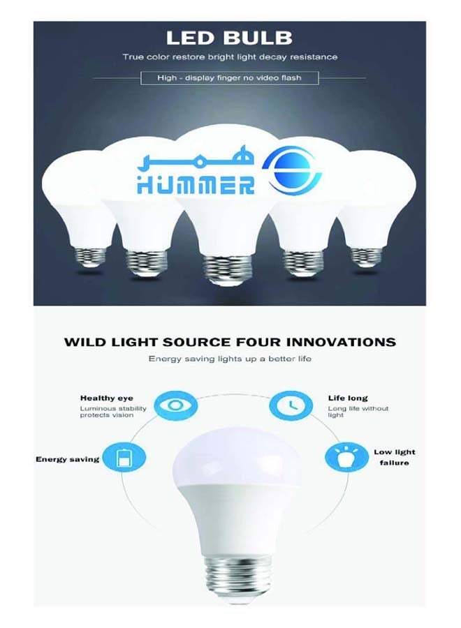 HUMMER | LED Light Bulb | 18W | E27 | 6500K Cool White | 8 × 14.5 cm | For Home and Commercial Lighting | Energy-Saving Lamp - Image 3