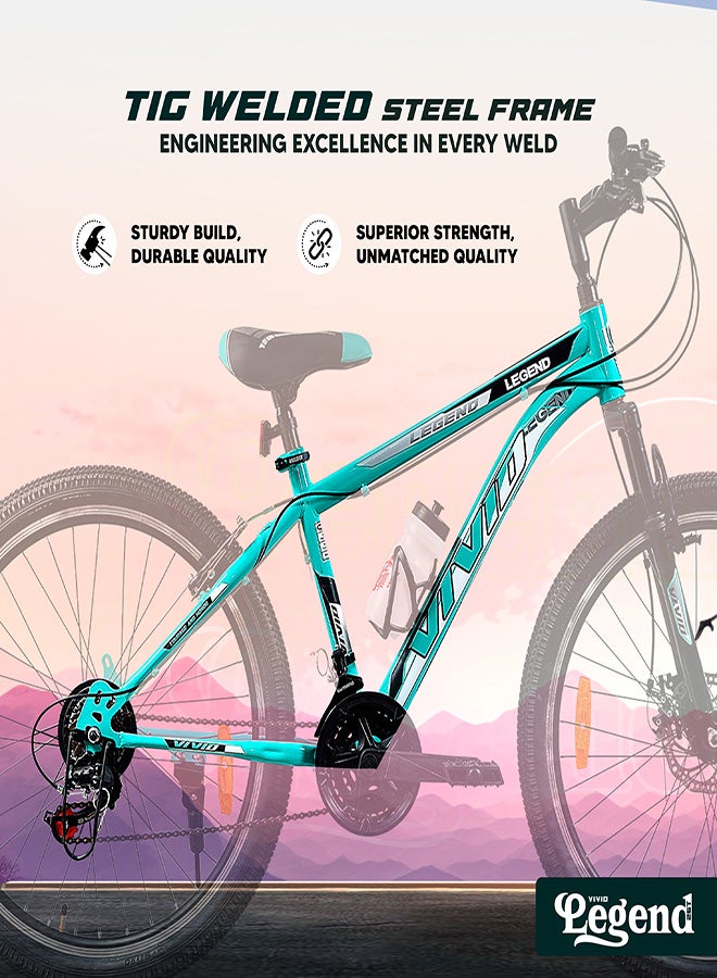 Vivid Legend 26 Inch Bike|| 7 Speed || Front  Suspension & Disc Brake || For Men || Sea Green Color || Frame Size-18 Inch  - Image 5
