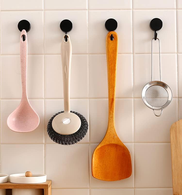 wolpin Self Adhesive Wall Hooks Waterproof Adhesive Sticky Round Hooks | Hanging Capacity 2 KG Max | Multipurpose Home Storage (Colorful Hook, Pack of 10 Pcs), Acrylonitrile Butadiene Styrene - Image 4