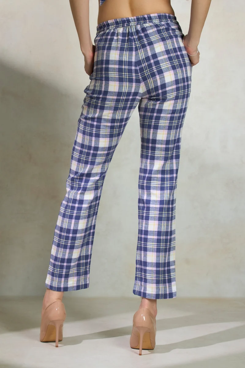 Virgio Virgio Women Cotton Full Length Checks Trouser