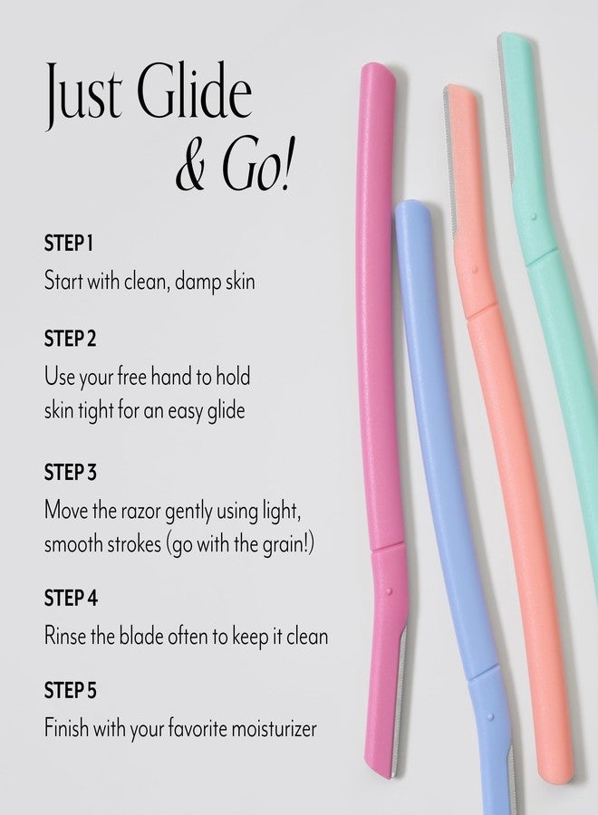 Bliss Stainless Steel Disposable Dermaplaning Tools | Facial Exfoliator and Eyebrow Razor to Dermaplane Peach Fuzz - 8 pack - Image 3