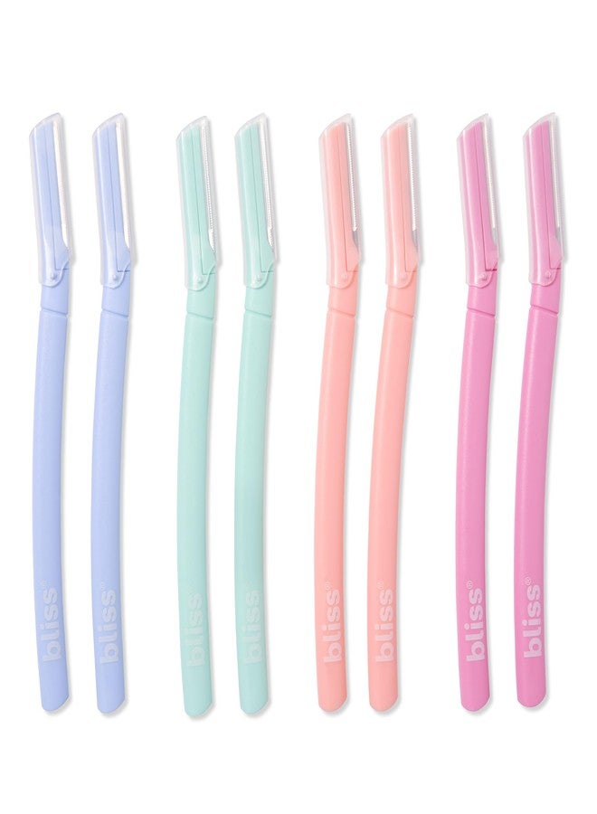 Bliss Stainless Steel Disposable Dermaplaning Tools | Facial Exfoliator and Eyebrow Razor to Dermaplane Peach Fuzz - 8 pack - Image 1