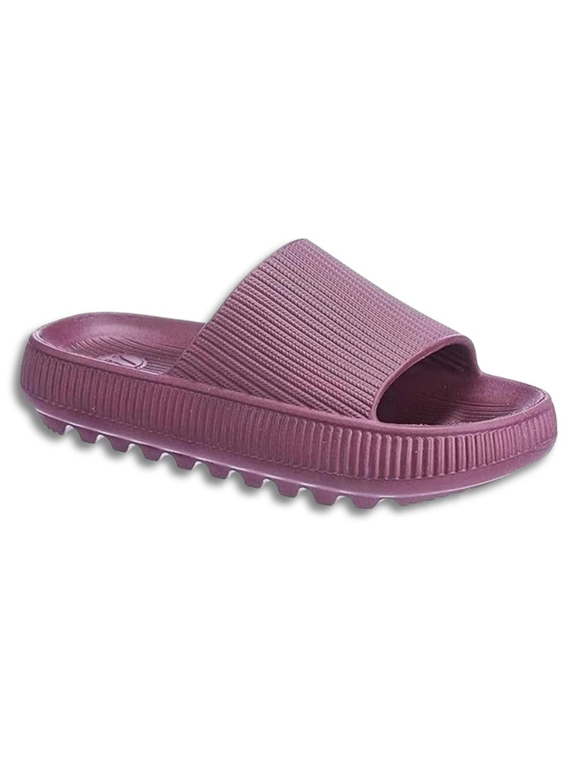 Aqualite NEO-354 Women's Slides Slippers | Slip-On Comfort Flat Base Flipflop Anti-Skid, Lightweight & Easy to Wear | Casual Home & Outdoor Sandals for Women Cherry - Image 3