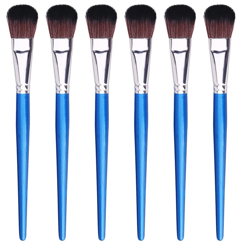 GACDR GACDR 1 Inch Mop Brush for Acrylic Painting 6 Pieces Oval Blending Brushes for Acrylic Painting with Short Wooden Handle for Acrylic GouacheWatercolor 