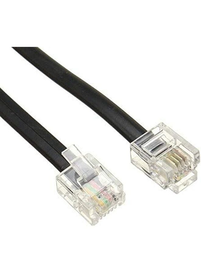 Black 3FT RJ11 Telephone Line Cord Cable For DSL Modem Fax Phone To Wall - Image 1