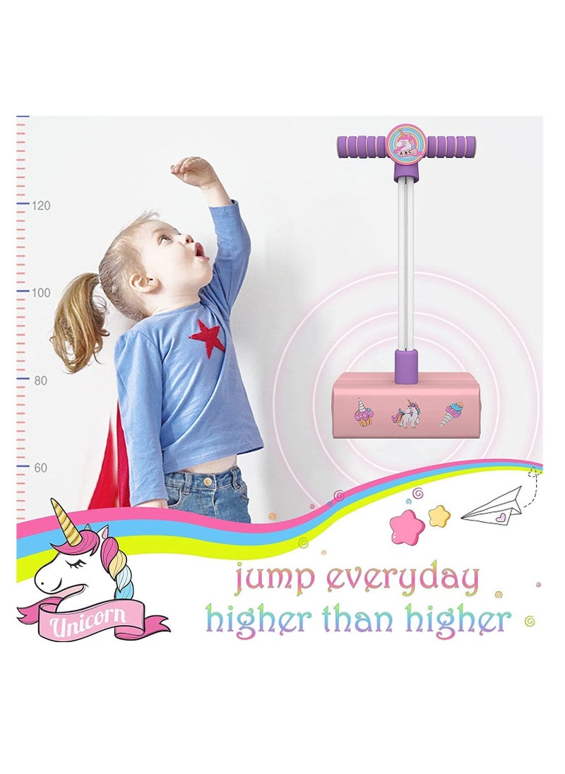 Unicorn girls toys Age 4+ Kids Toys Pogo Jumper With Light Boys Toys Gift for Kids Pink  - Image 2