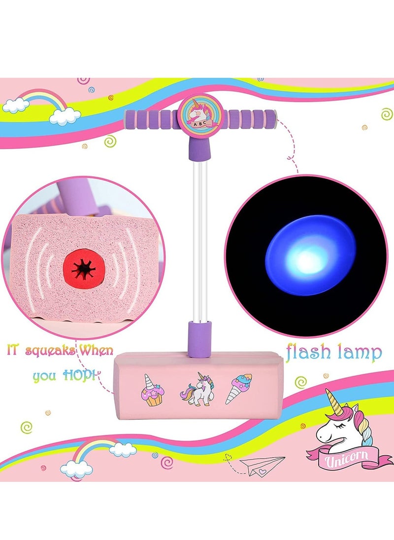 Unicorn girls toys Age 4+ Kids Toys Pogo Jumper With Light Boys Toys Gift for Kids Pink  - Image 3