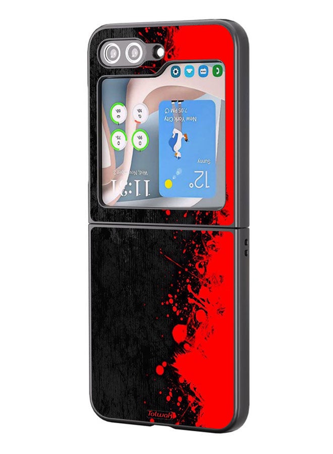 Tolwak Samsung Galaxy Z Flip 5 Protective Case Cover Paint Abstract Pattern - Image 1
