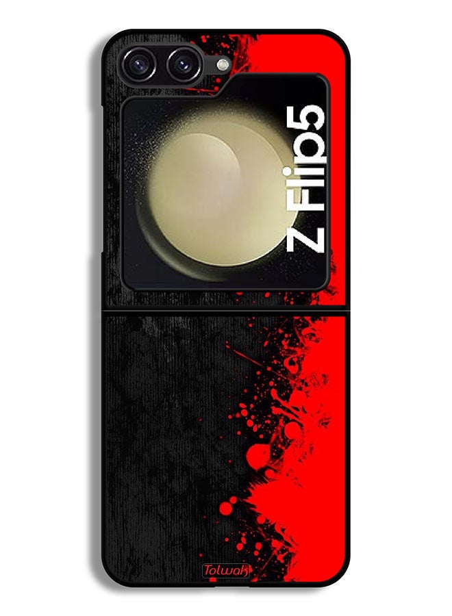 Tolwak Samsung Galaxy Z Flip 5 Protective Case Cover Paint Abstract Pattern - Image 2