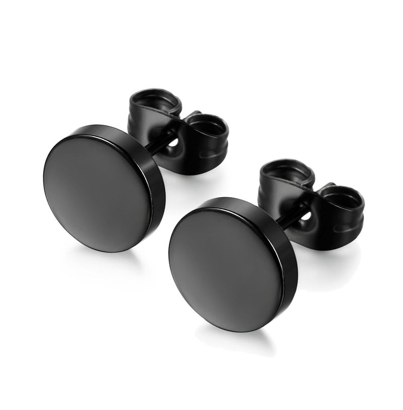 LIEBLICH Black Round Stud Earrings Set Stainless Steel Ear Studs for Men Women 6 Pairs 3mm-8mm … (Black) - Image 2
