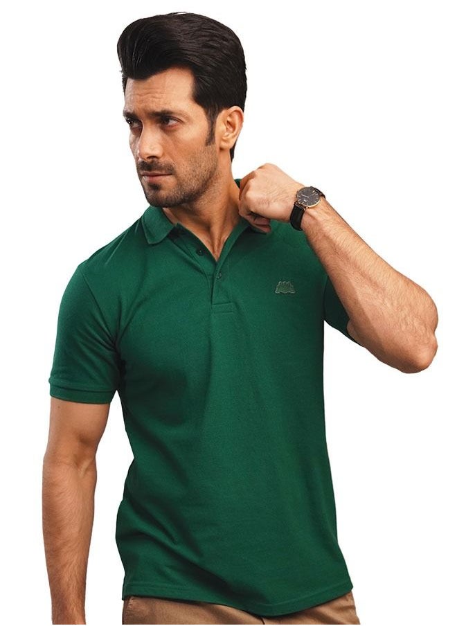 MENDEEZ - Mendeez Men’s Classic Basic Green Cotton Regular Fit Polo Neck T Shirt Casual - Image 1