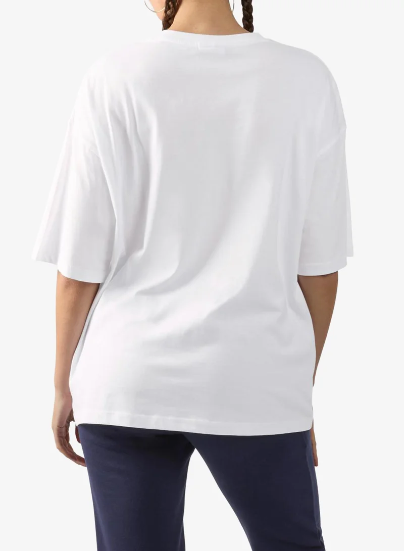 Reebok  Identity 2 Colour Logo Relaxed T-Shirt for Women | Best Price UAE