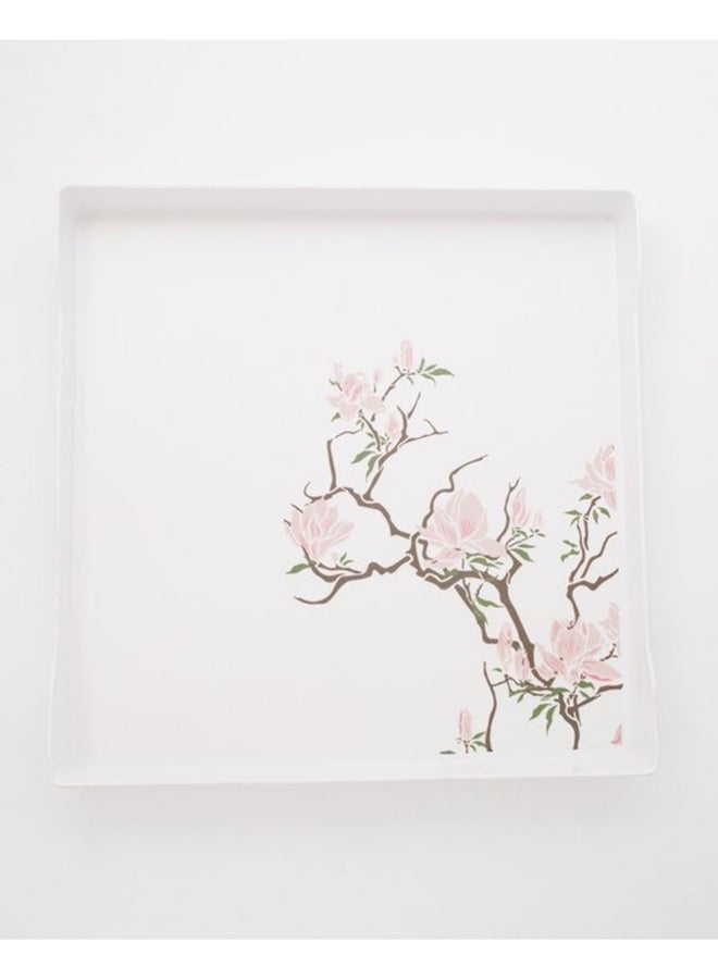 Bright Designs Melamine Matt Square Tray 
Set of 1 (L 38cm W 38cm) Cherry Blossom - Image 2