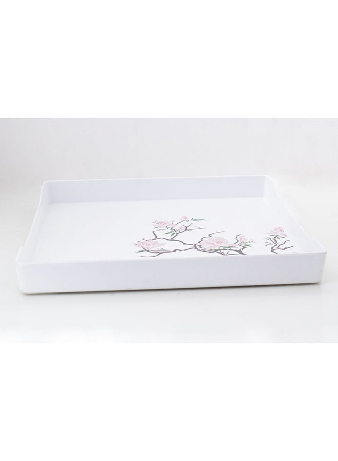 Bright Designs Melamine Matt Square Tray 
Set of 1 (L 38cm W 38cm) Cherry Blossom - Image 1