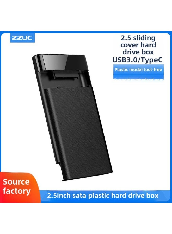 2.5inCh Tools-free Mobile Hard Drive Box USB3.0/3.1 Notebook Solid State Drive Box Slider 2.0TPYE C-Color:Q5-2.0 Black - Image 2
