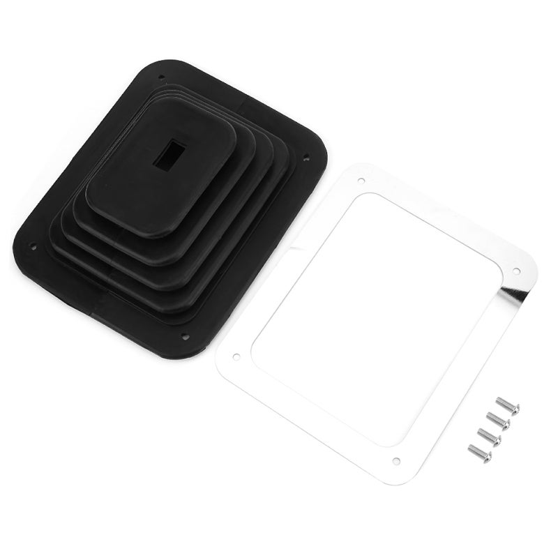 Rubber Shifter Boot: 4 Screw Included, Aluminum Alloy Chrome Trim Plate, High Frequency Insulation - Dust Cover for Manual Automatic Shifter Installation in Car Transmissions - Image 4