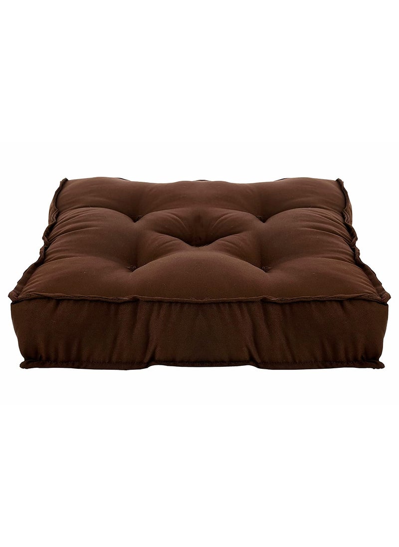 AARON INC AARON INC 2 Pcs Microfiber Square Chair PadCushion 45x45 cm Seat Cushions with Thick Cotton Filler Large Size for Sitting Pooja Dining Table Office Car Outdoor Brown  - Image 3