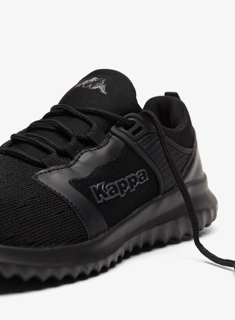Kappa Women's Textured Sneakers with Lace-Up Closure Black - Image 5