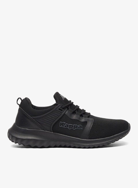 Women's Textured Sneakers with Lace-Up Closure Black