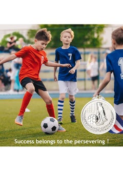 Generic 12 Pack Metal Soccer Medals with Ribbons, Silver Award Medals Winner Medals, Football Medals for Soccer Team Gifts, Soccer Games Party Favors Prizes for Children Adults, 2 Inches  - Image 5