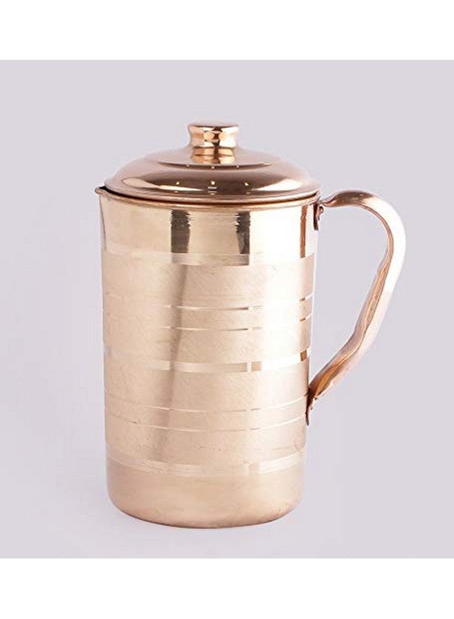 KC Copper Water Bottle and Jug Combo Set - 1000 ml Bottle, 2000 ml Jug, 2 Glasses - Brown - Image 4