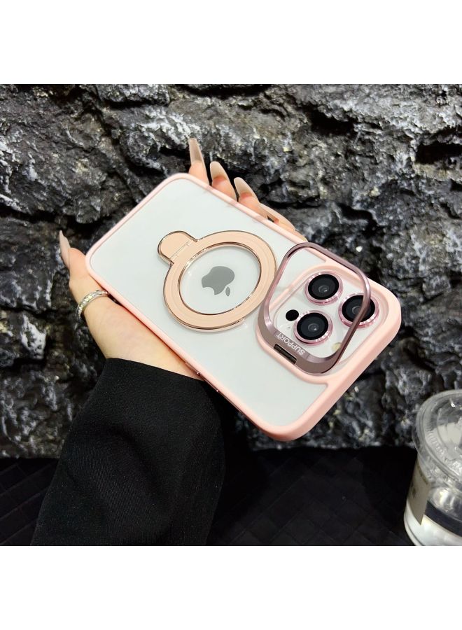 Suitable For Iphone 17 Promax Phone Case With Magnetic Dual Stand And Lens Film, Apple 16/15 Transparent Hard Case