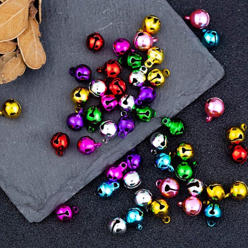 MANSHU 1/4-Inch Jingle Bell/Small Bell/Mini Bell Diy Bracelet Anklets Necklace Knitting/Jewelry Making  100Pcs  Colorful - Image 4