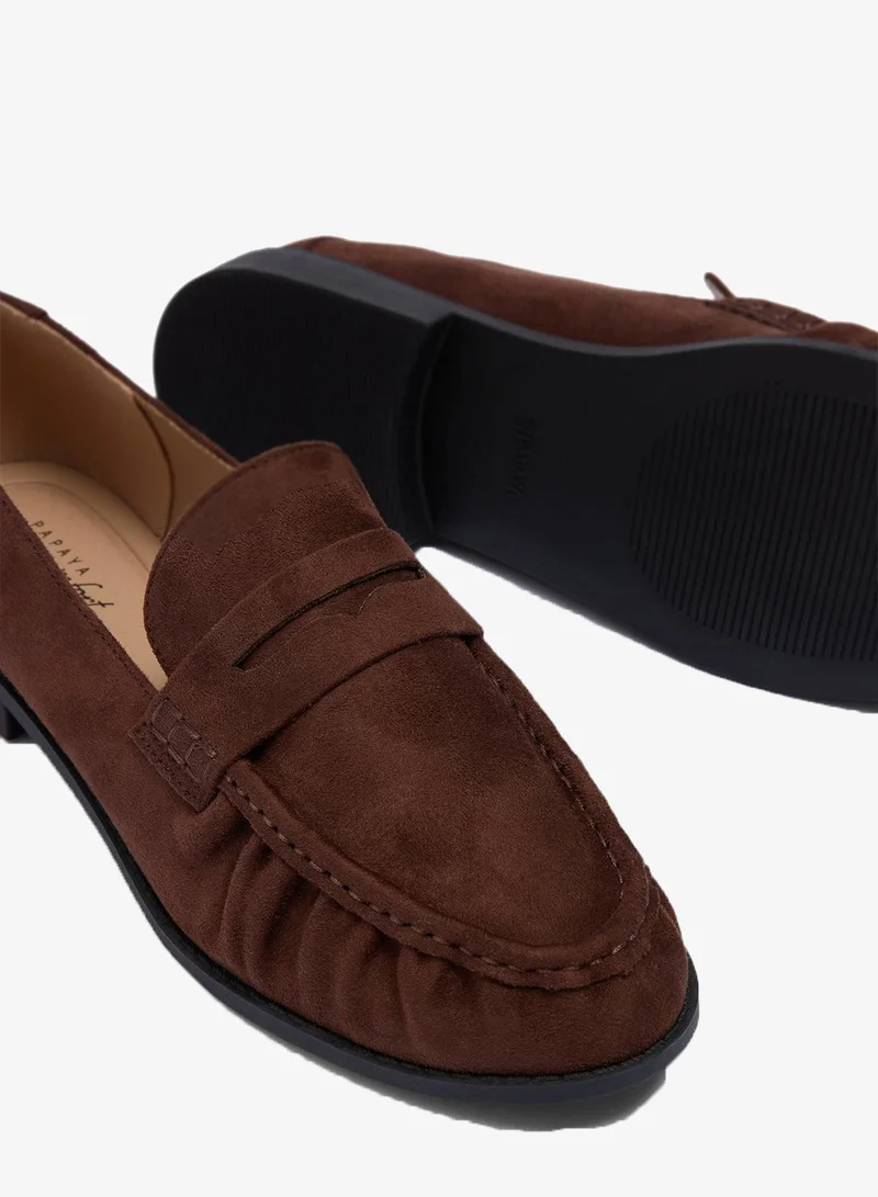 ماتلان Brown Faux Suede Loafers