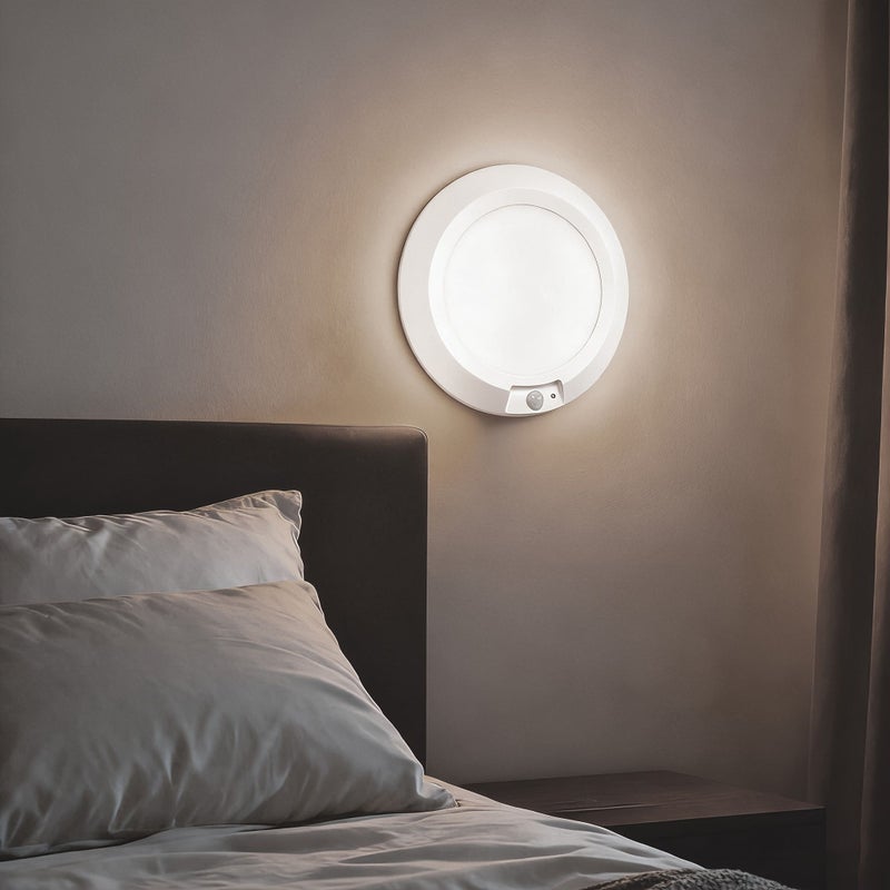 6.3 Inch LED Motion Sensor Light 6000K Cool White 210 Lumens 16 Foot Detection Range 120 Degree Wide Angle Auto On Off For Bedroom Hallway Stairs Bathroom Requires 4 AA Batteries Not Included White 1 Pack - Image 2
