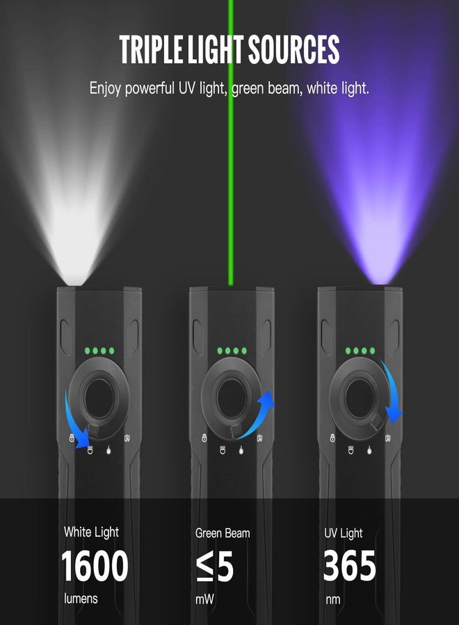 ThruNite Defender 3-in-1 EDC Flat Light - 1600 Lumens Rechargeable Flashlight with White Light, UV Light, and Green Beam, for Outdoor, Everyday Use, Work - Image 3
