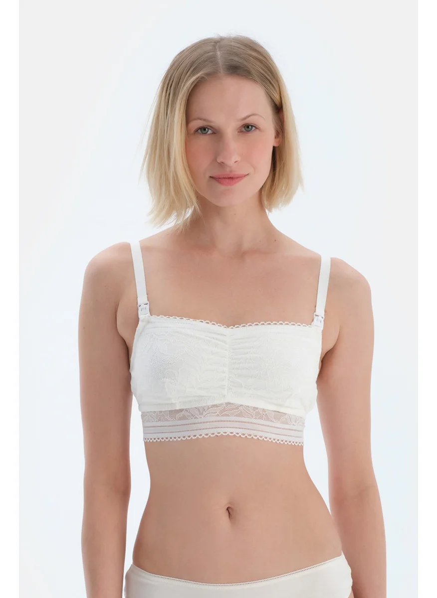 داجي Ecru Lace Bandeau Nursing Bra